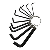 Metric Allen Hex Hexagon Key Wrench Set On A Key Ring 1.5mm - 10mm 10pc