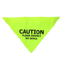 Medium/Large Hi Vis Yellow Respect My Space Warning Bandanna for Dogs