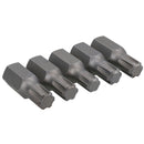 5 Pack M5 - M13 Male 30mm Ribe Bits With 10mm Hex End S2 Steel