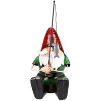 Hand Painted Metal Garden Gnome Fishing Gift Ornament  20x18x39.5cm