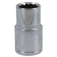 1/2in Drive Shallow Metric MM Socket 12 Sided Bi-Hex with Knurled Ring