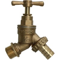 1/2" (15mm) Hose Union Bib Tap Brass Outdoor Water Supply Weather-Resistant