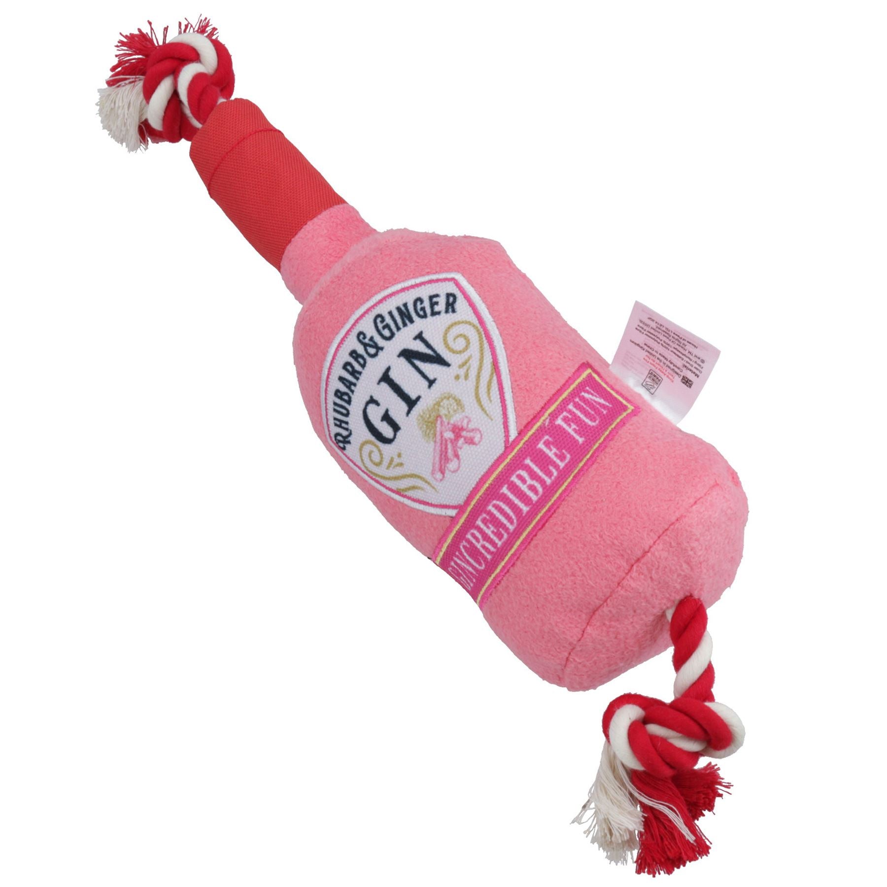 Dog Puppy Gift Pink Gin Bottle Plush Toy Drink Themed Soft Plush Toy Present