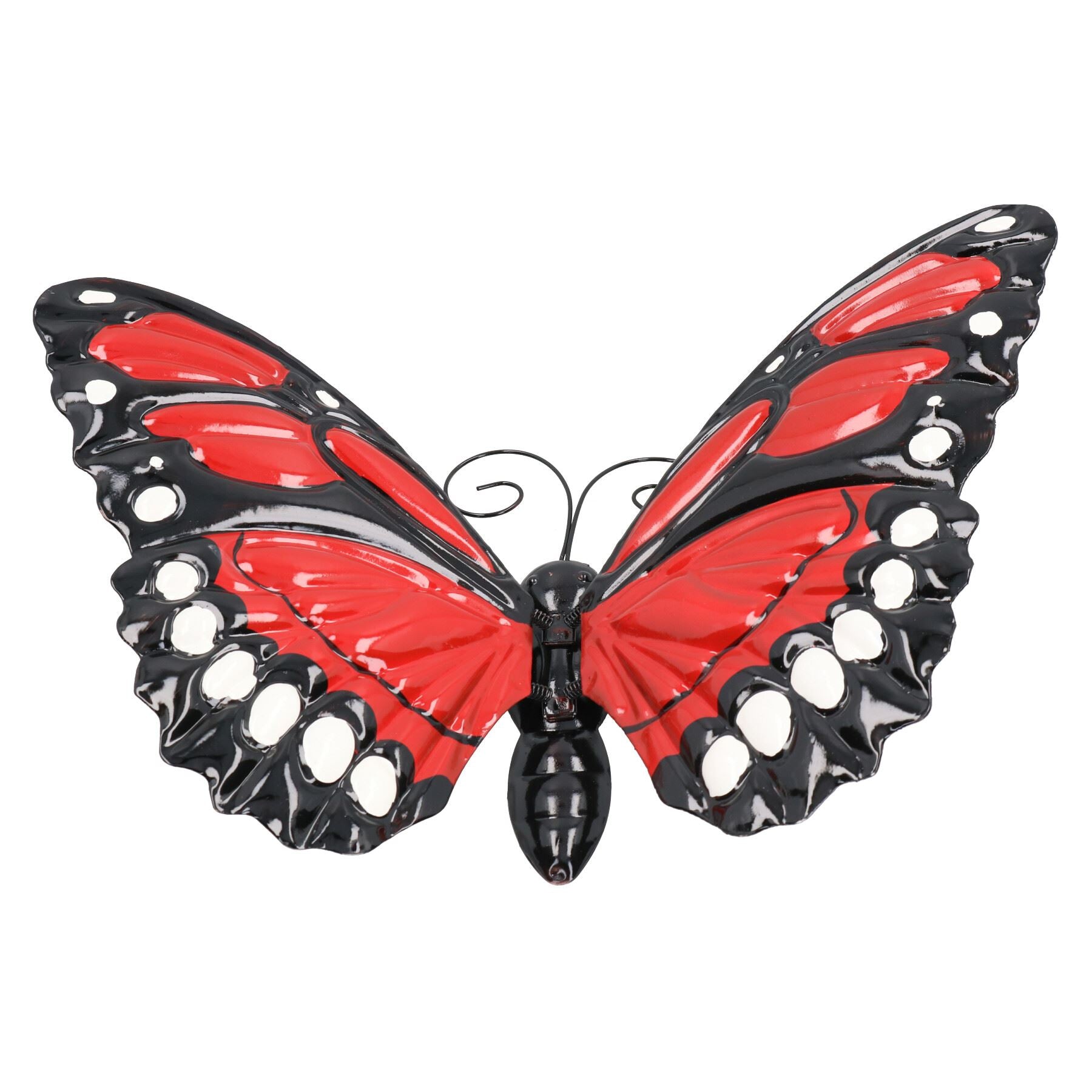 Large 3D Red Metal  Butterfly Garden/Home Wall Art Ornament 8X24X36cm