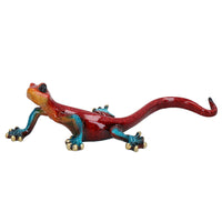 Red Speckled Gecko Lizard Resin Wall Shed Sculpture Decor Statue Full Set