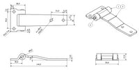 145mm Strap Hinge Stainless Steel Locker Door Hatch 316 Marine Grade