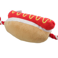 Dog Puppy Gift Hot Dog Food Themed Soft Plush Squeaky Toy Present