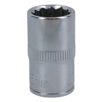 1/2in Drive Shallow Metric MM Socket 12 Sided Bi-Hex with Knurled Ring