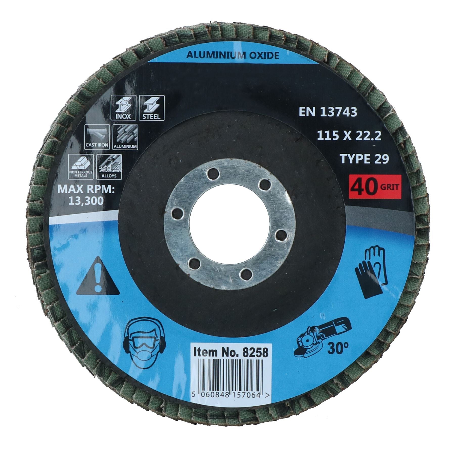 Type 29 Premium Flap Grinding Sanding Discs 80 Flaps 40 Grit Coarse 115mm