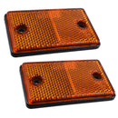 Orange Amber Rectangular Reflectors for Driveway Gate Fence Post Trailers