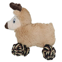 Dog Christmas Gift Super Soft Plush Rope Reindeer Play Toy Present With Squeak