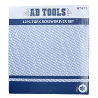 TORX / Star screwdriver set 12pc T6 - T45 with cushioned grip by AB Tools