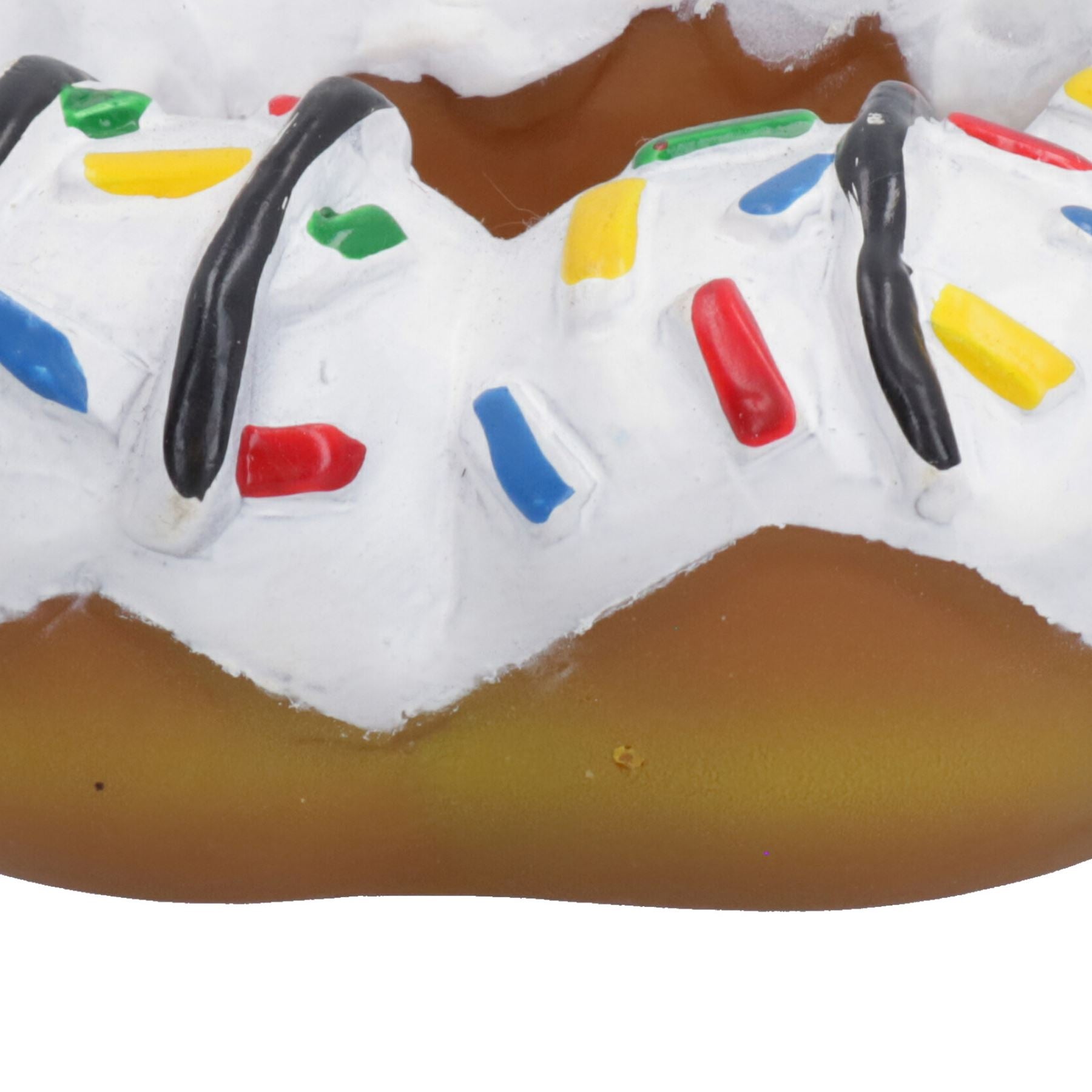 Pet Dog Vinyl White Donut Food Dog Toy Play Toy With Squeak 4x4x14cm