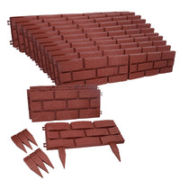 Brick Terracotta Effect Garden Lawn Edging Border Bordering Separator Plastic