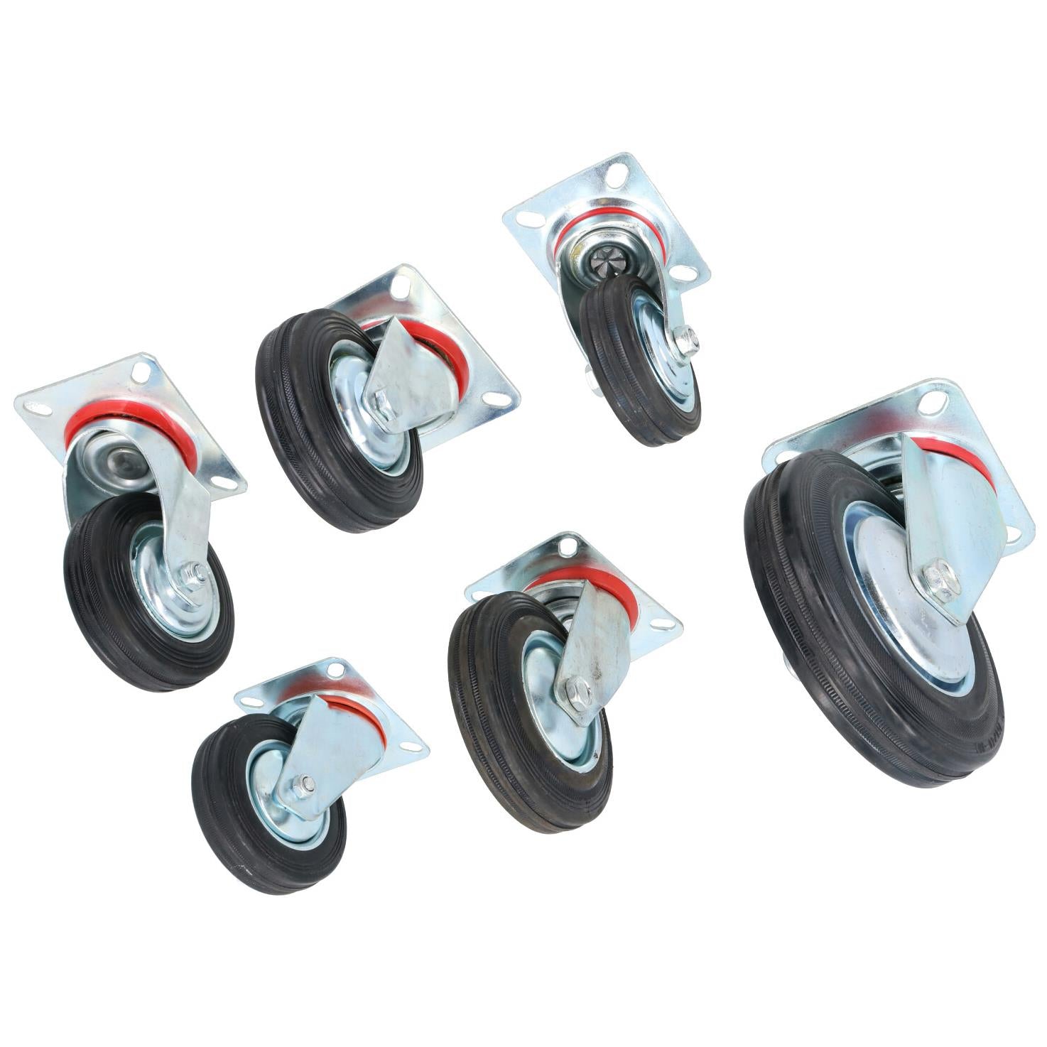 3” 4” 5” 6” Swivel Rubber Castors Caster Wheels Trolley Furniture Movers