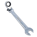 Flexible Headed Ratchet Combination Spanner Wrench with Integrated Lock