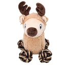 Dog Christmas Gift Super Soft Plush Rope Reindeer Play Toy Present With Squeak