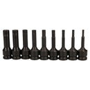 9pc Impacted Male Deep Spline Triple Square Socket Set 1/2" Drive M5 - M18