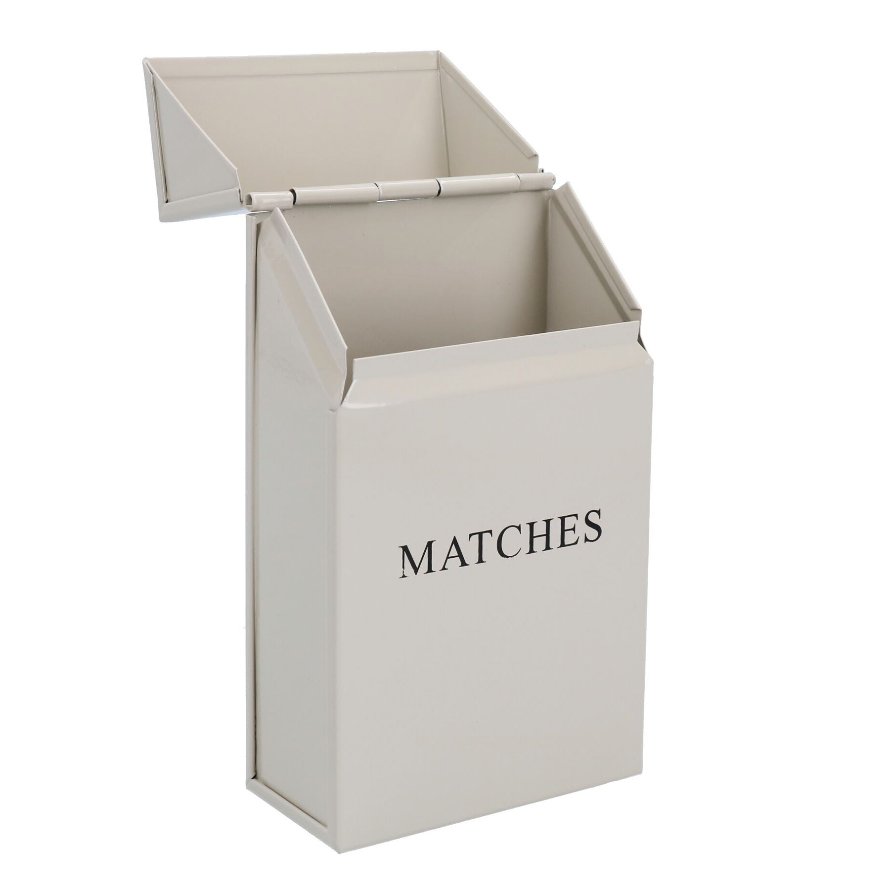 Cream Match Box Holder Long Matches Powder Coated Sheet Metal Fireplace