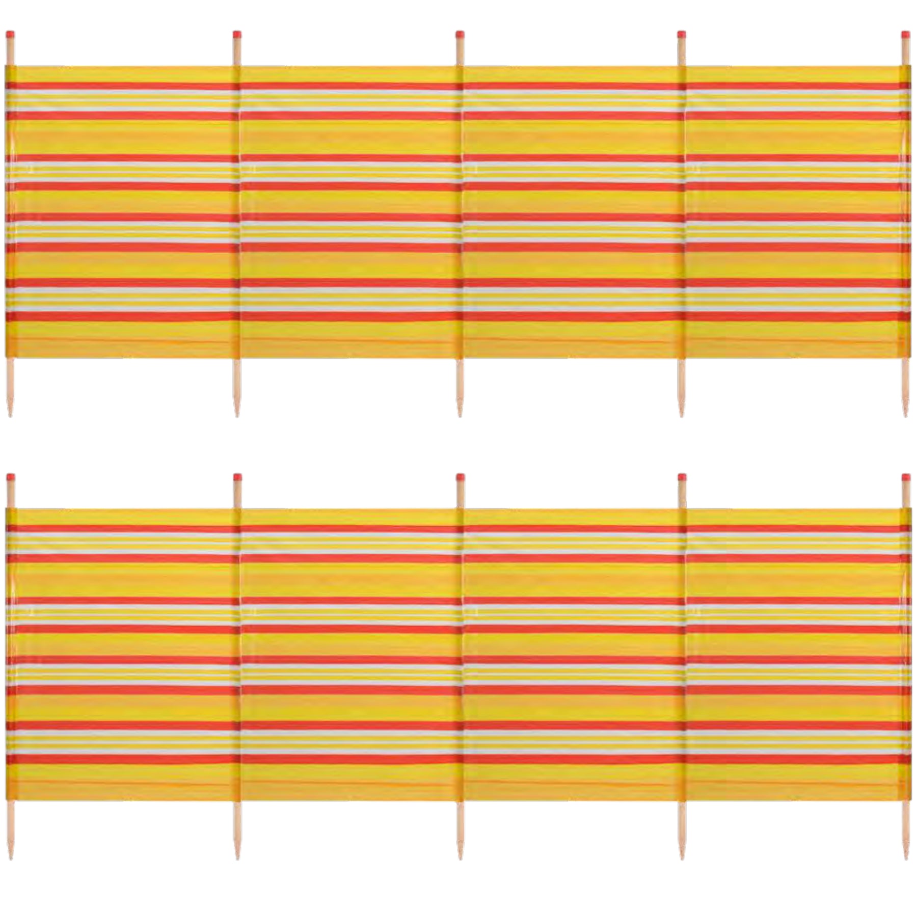 5 Pole Windbreak Beach Shelter 1.5m by 2.8m Screen Privacy Yellow Stripe