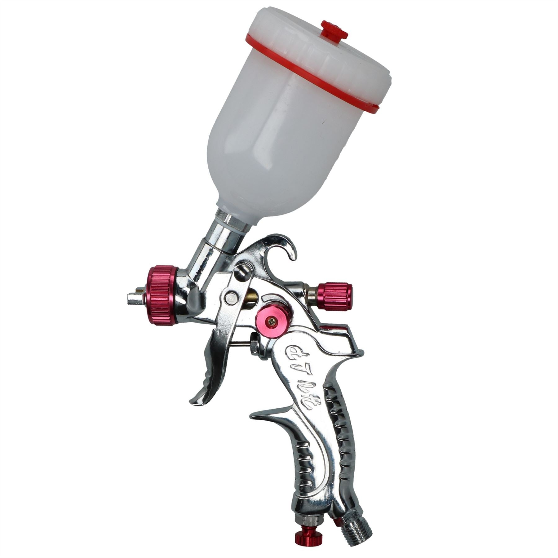 Mini HVLP Gravity Feed Spray Gun 8mm & Inline Moisture Trap Pressure Regulator