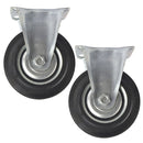 3 / 4 / 5 / 6" Fixed Rubber Caster Wheels Trolley Furniture Castor