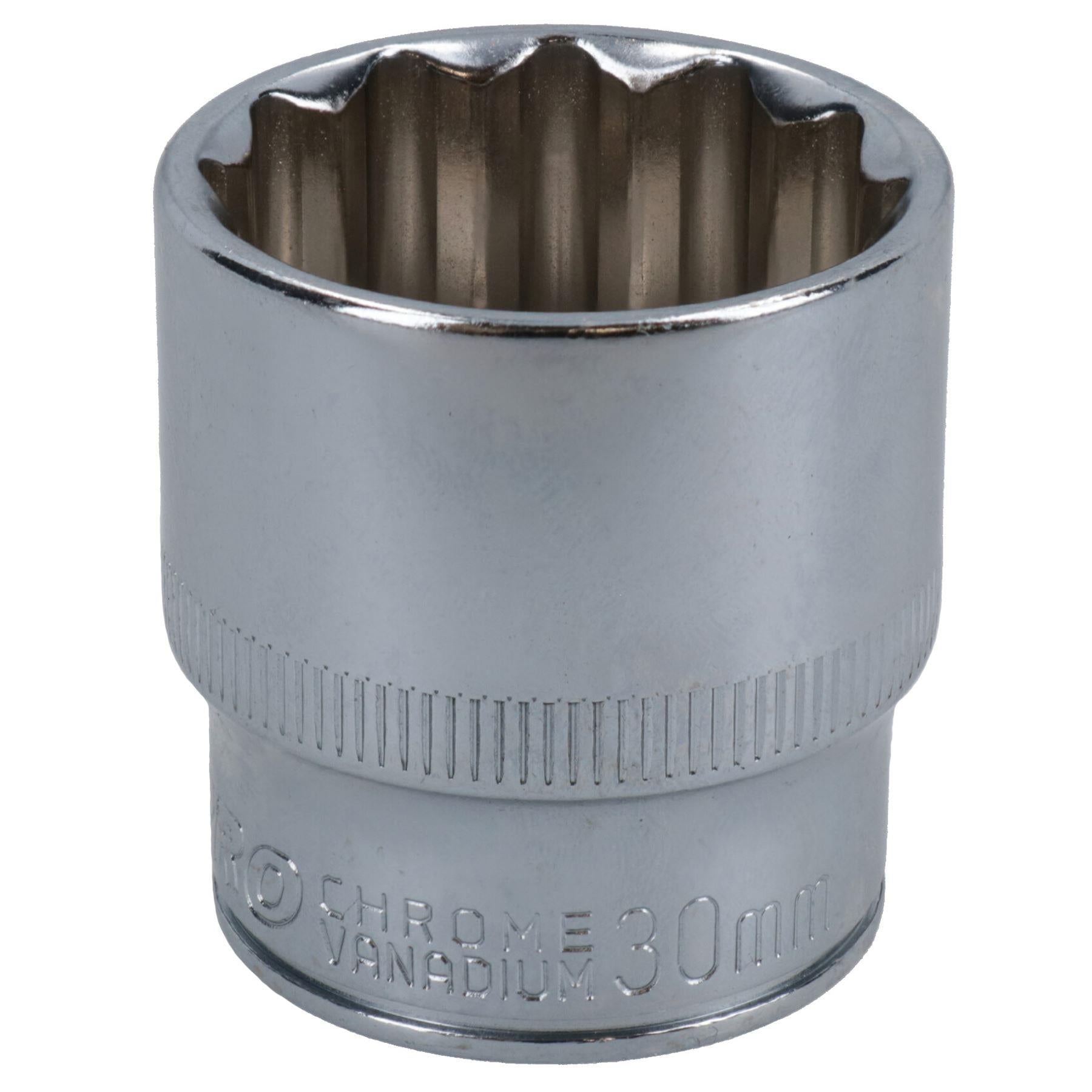 1/2in Drive Shallow Metric MM Socket 12 Sided Bi-Hex with Knurled Ring