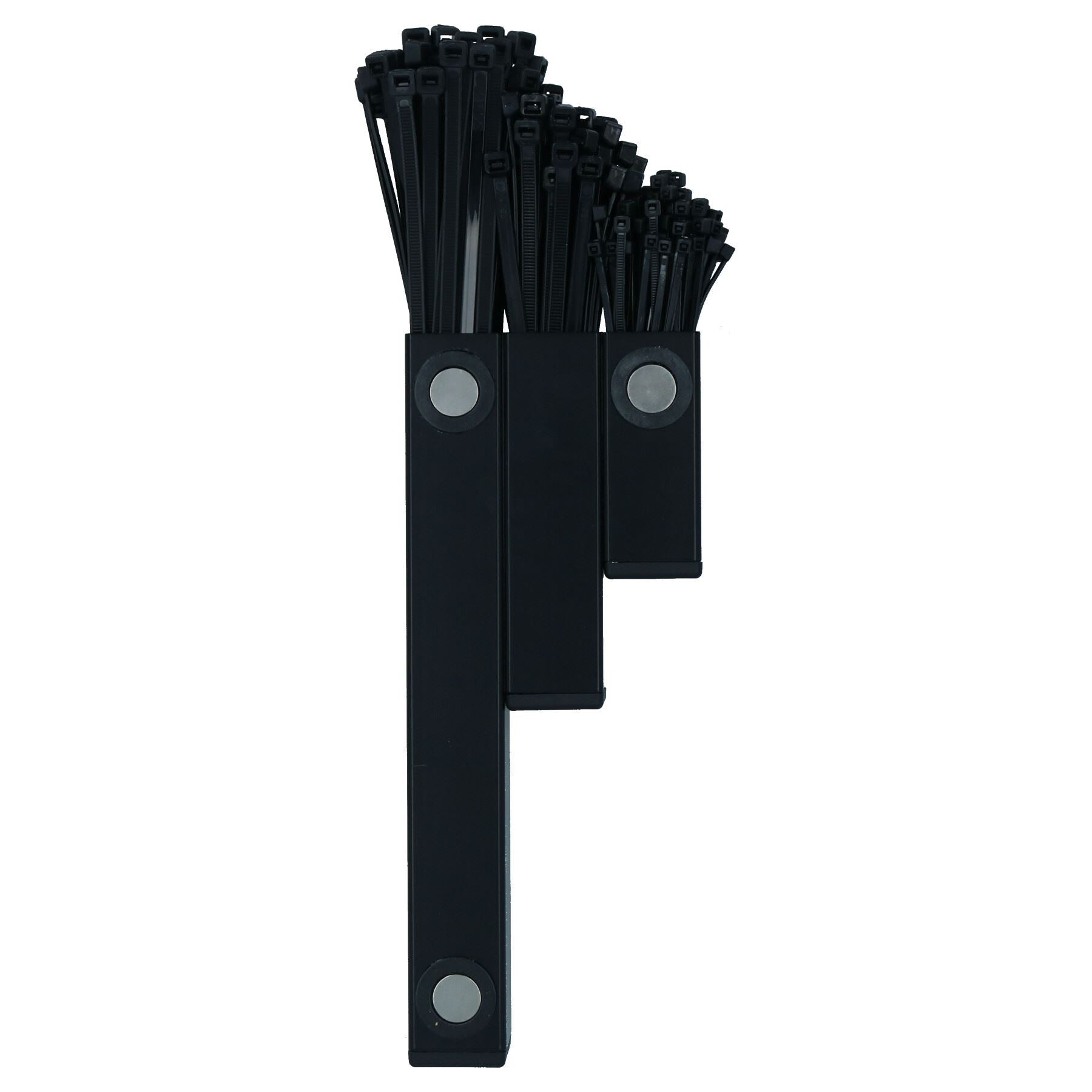 Cable Tie Holder Storage Rack with Magnetic Fixings + 200 Cable Ties