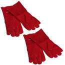 Safety Protection Welding Gardening Gloves Suede Gauntlets Two Pairs TE454