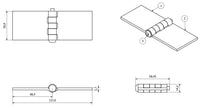 Solid Drawn Steel Butt Hinge Extra Heavy Duty Industrial 50x137mm