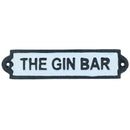 The Gin Bar Cast Iron Sign Plaque Wall Door Fence Gate Post House Cocktail Pub