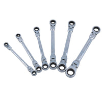 Metric double flexi ratchet spanner set 8mm - 19mm 6pc 12 sizes BERGEN AT623