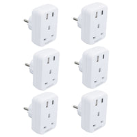 UK To EU Travel Socket Adaptor 2 Pin to 3 Pin Plug + C / USB Charging Ports