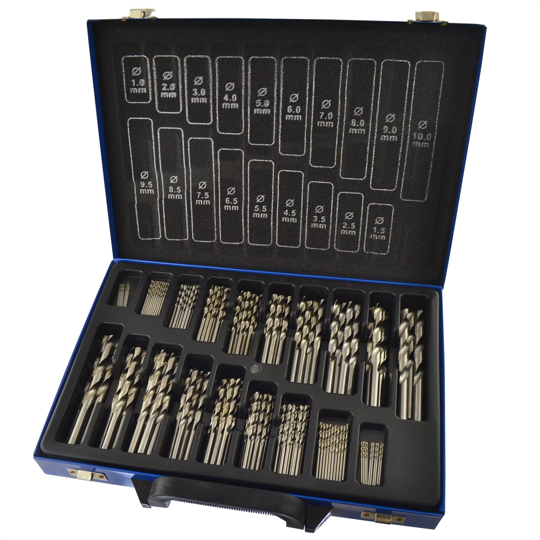 HSS Drill bits set 170pc metric sizes 1mm - 10mm steel wood plastic BERGEN AT251