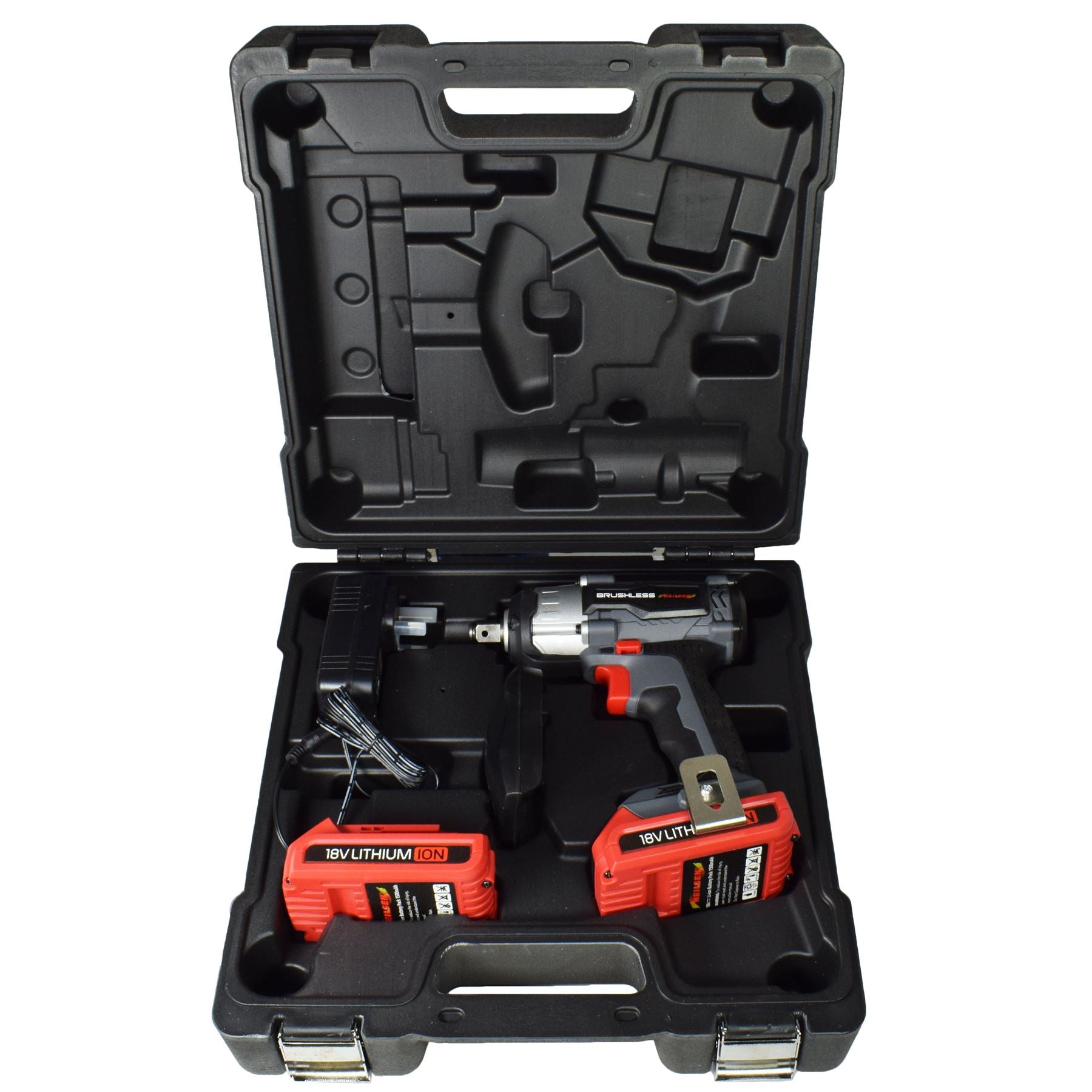 18v Lithium Li-ion Cordless Battery Impact Gun Wrench 350Nm with 2 Batteries