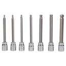 7pc 3/8" Drive Ball Ended Metric Extra Long Allen Hex Keys 3 - 10mm Bit Sockets