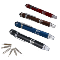 6 in 1 LED Precision Screwdriver Magnetic Pocket Pen Slotted Flathead Phillips