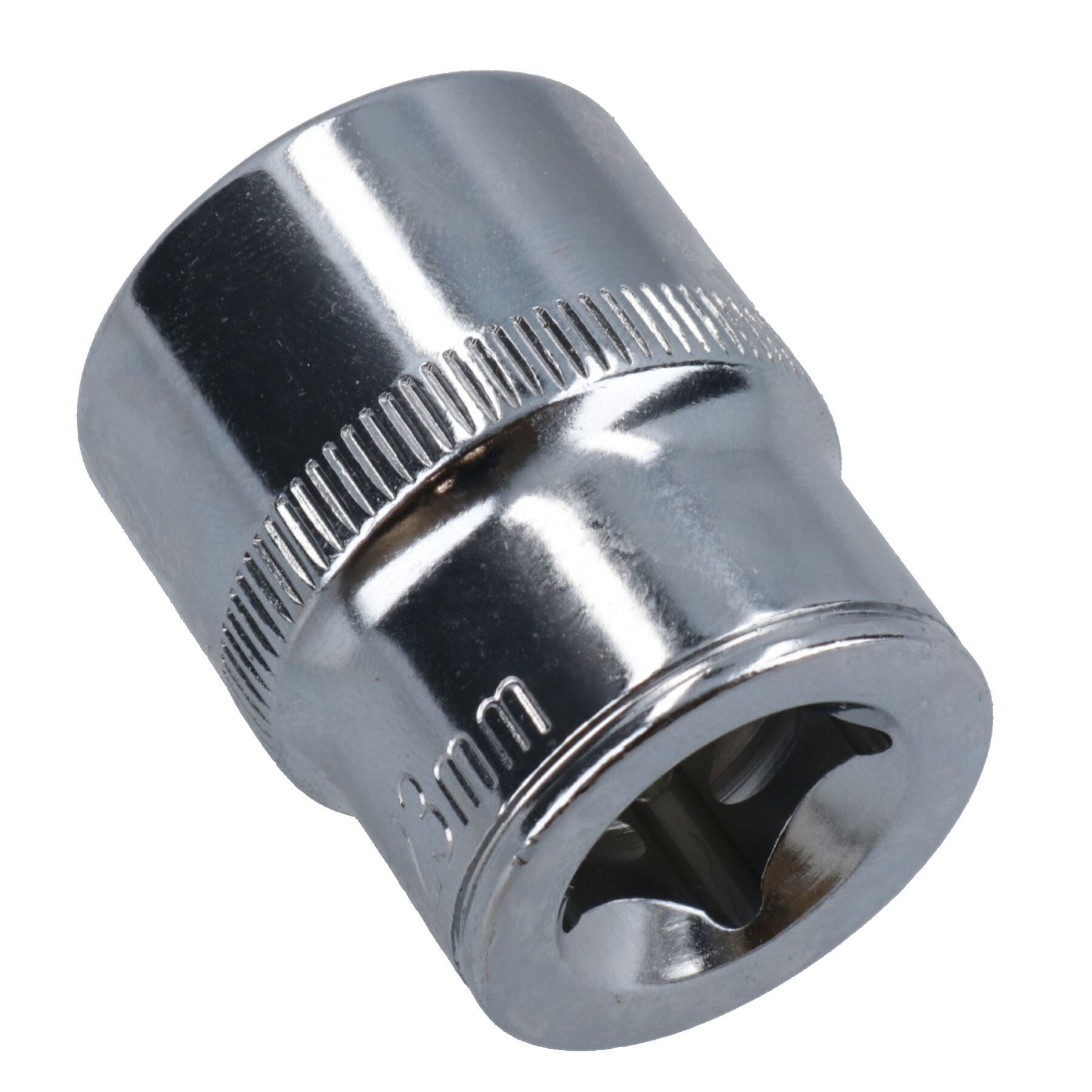 1/2in Drive Shallow Metric MM Socket 12 Sided Bi-Hex with Knurled Ring