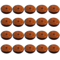 Orange Amber Round Circular Reflectors for Driveway Gate Fence Post Trailers