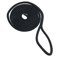 10pk 2m Double Braided Fender Lines 8mm Boat Rope Spliced Loop Black