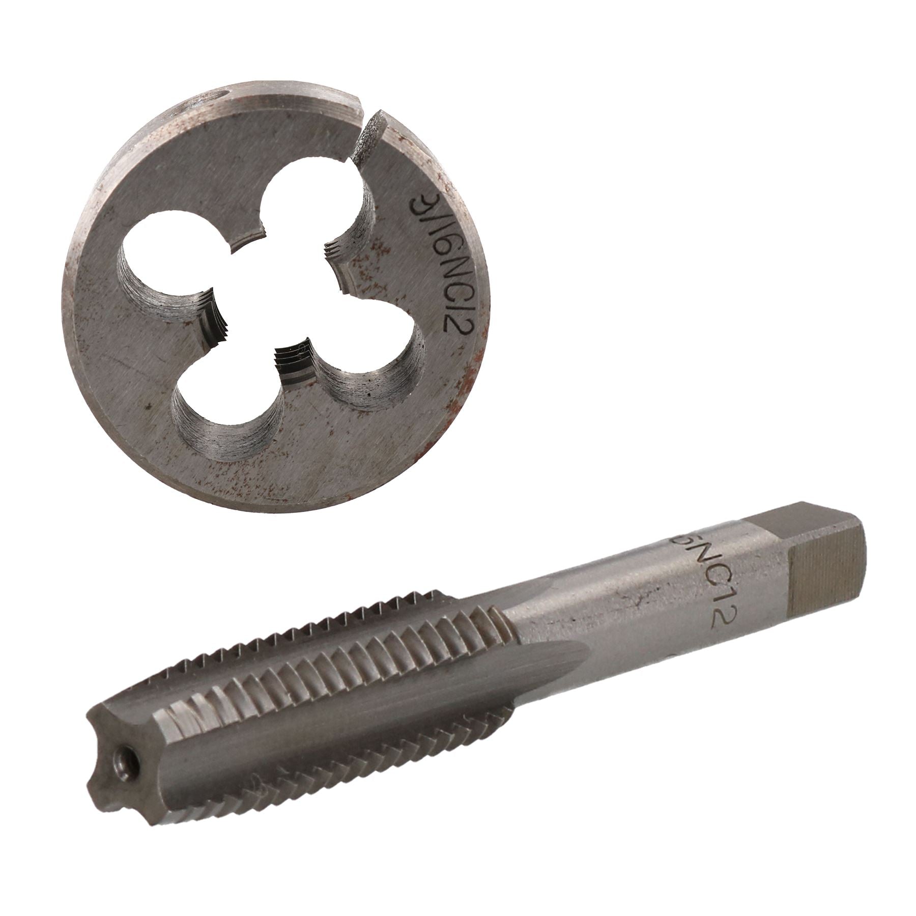 1/4" -5/8" UNC Tap & Die Tungsten Steel Taper and 38mm Split Die