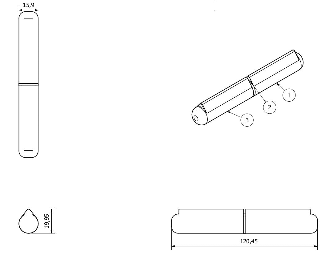 Lift Off Bullet Hinge Weld On Brass Bush 16x120mm Heavy Duty Industrial Quality