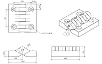 Industrial Polyamide Plastic Butt Hinge 64x65mm Door Hatch Locker Italian Made