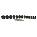 15pc 3/8" 1/2" Dr Bolt Nut Twist Socket Wheel Lock Nut Remover Extractor 9-27mm