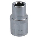 1/2in Drive Shallow Metric MM Socket 12 Sided Bi-Hex with Knurled Ring