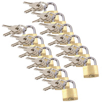 20mm Mini Brass Padlock Set for Suitcases Luggage Rucksacks Tents with Keys