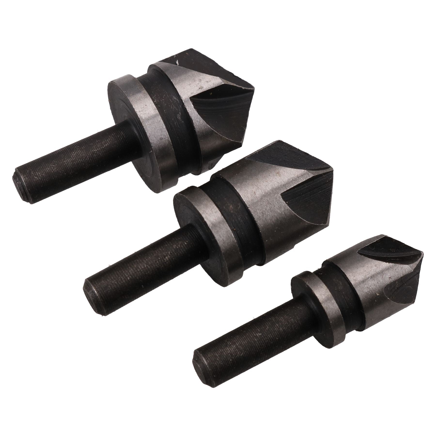 3pc Tapered Countersink Drill Bits Deburring Tools Hole Bore 1/2" 5/8" + 3/4"