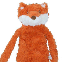 Plush Squeaky Crinkle Unstuffed Fox Calming Pet Toy With Belly Compartment