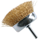 50mm / 75mm Steel Wire Cup Brush For Drills Brass Coated Rust Paint Remover