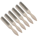 Wire Cleaning Brush 4 Rows of Steel Wire Bristles with Wooden Handle